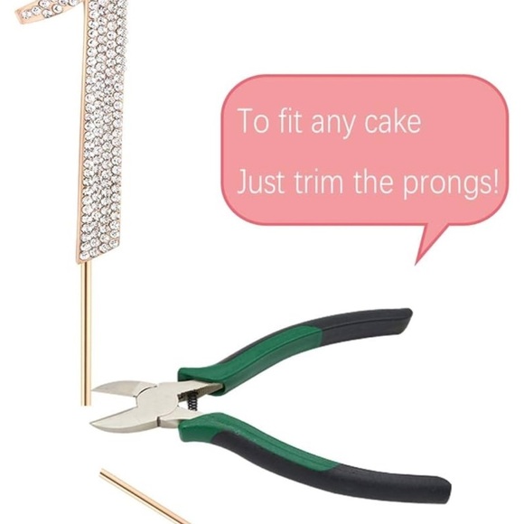 Gold Cake Topper with Rhinestones - Picture 3 of 7